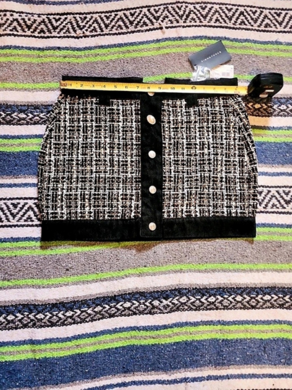 Signature 8 Tweed Mini Skirt in Black & White Size Medium NWT